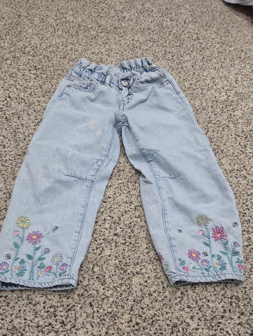 GAP Light Blue Girls' Denim Jeans with Floral Embroidery